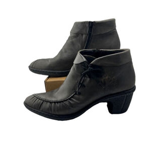 Women's Rieker Gray Leather Lace-Up Boots Size 40